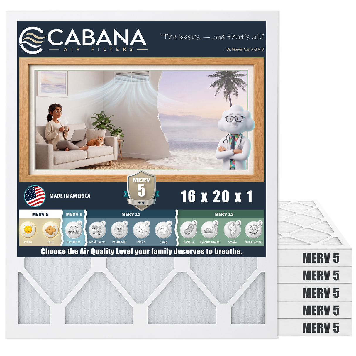 Cabana MERV 5 16x20x1 6-pack