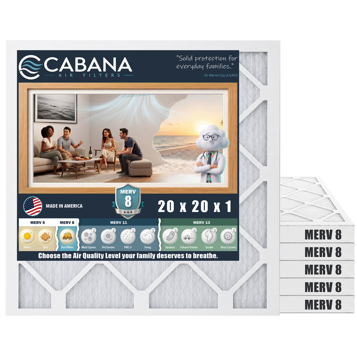 Cabana MERV 8 20x20x1 6-pack