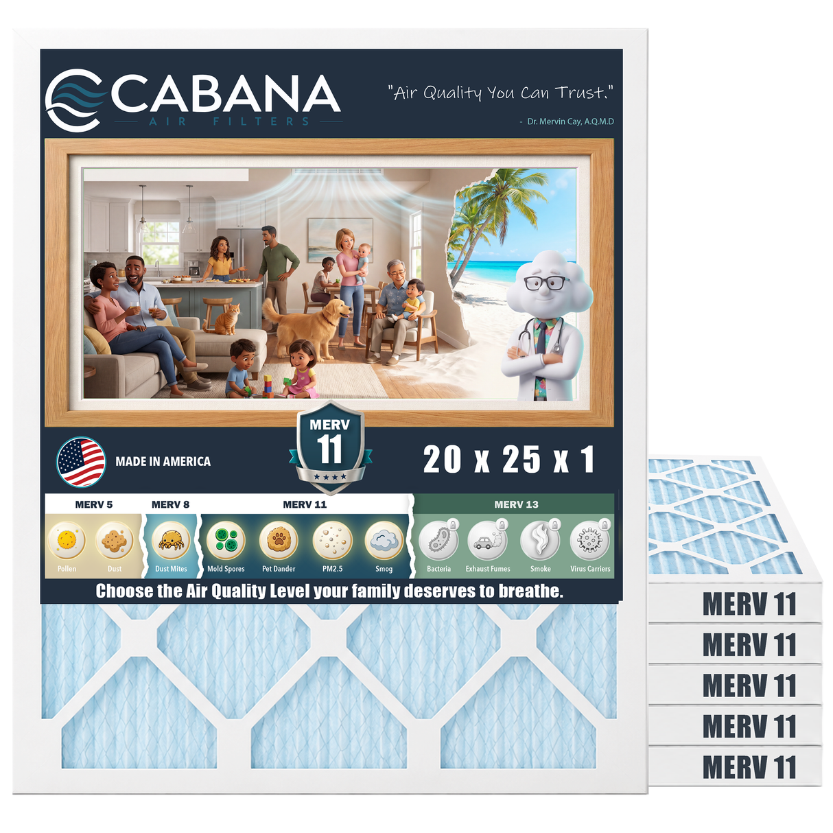 Cabana MERV 11 20x25x1 6-pack