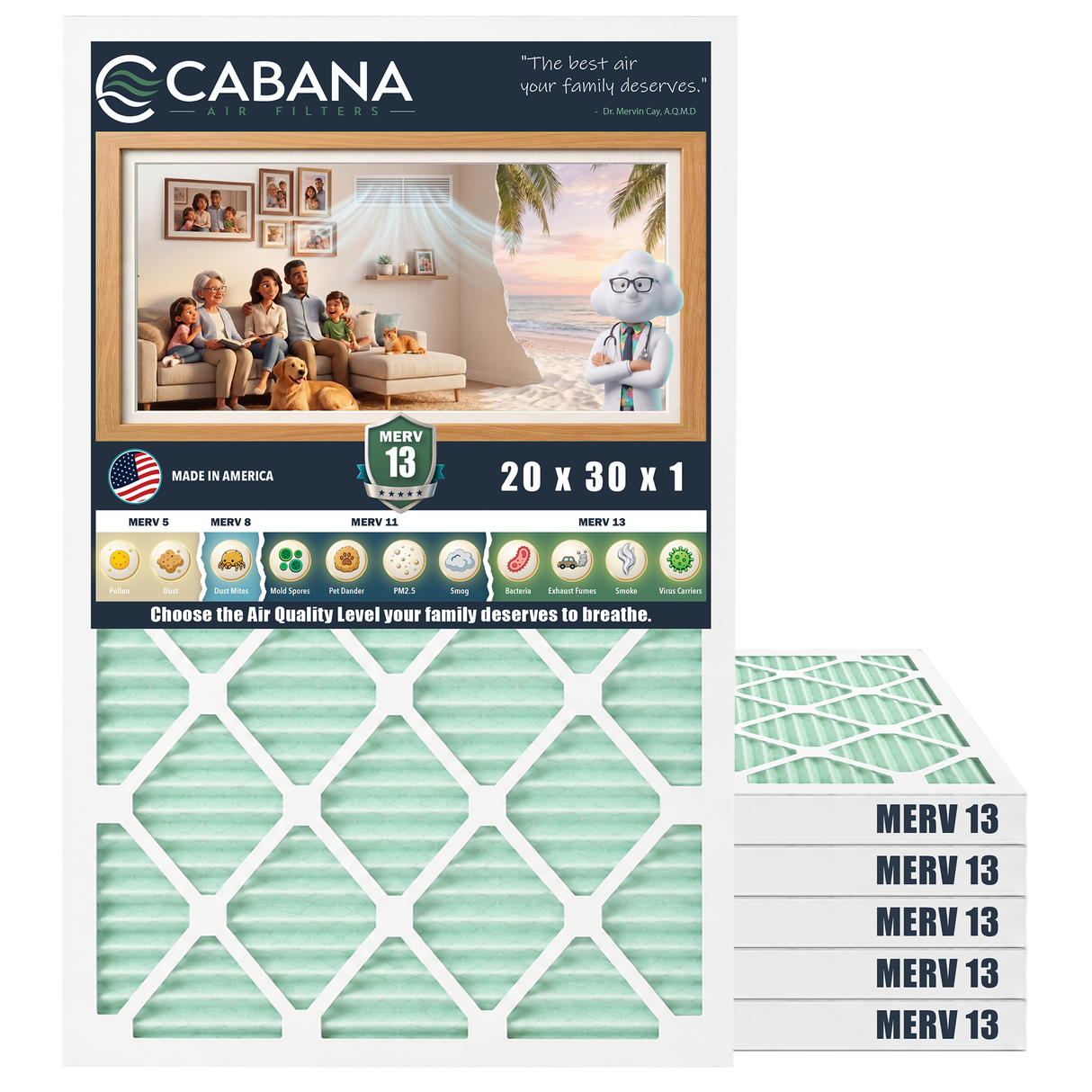 Cabana MERV 13 20x30x1 6-pack