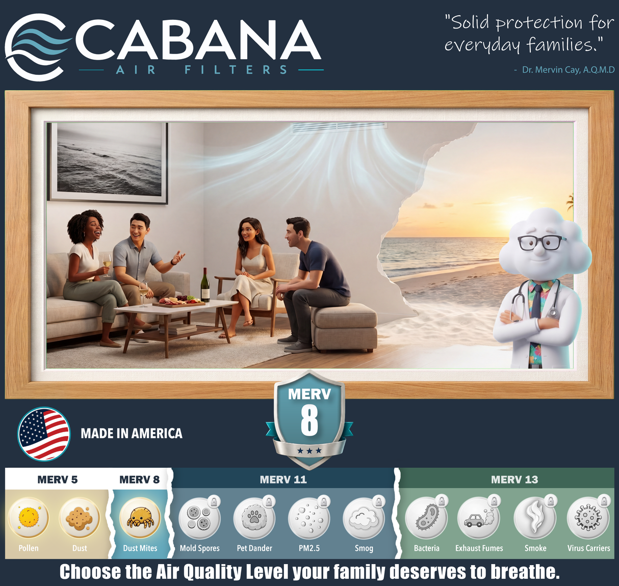 Cabana MERV 8 tier overview